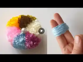 Fluffy Yarn Flower✅Easy Hand Embroidery DIY Woolen Flower Making Ideas